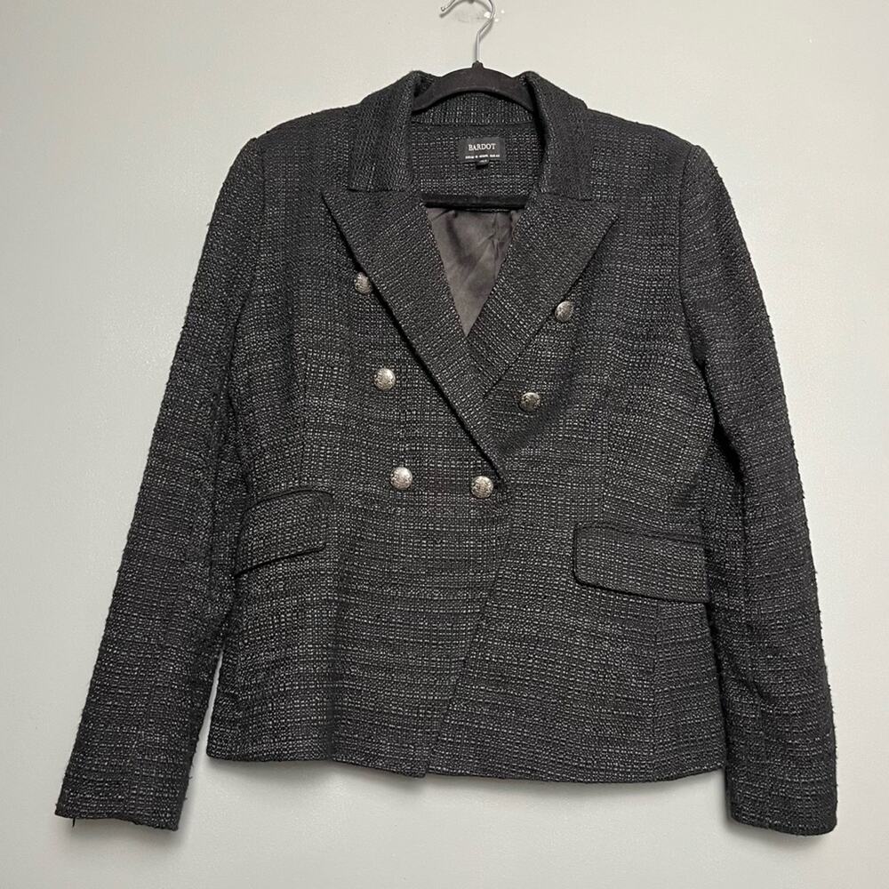 Bardot Boucle Tweed Double Breasted Blazer Women’s 12/XL Career Office Preppy